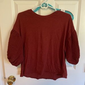 Anthropologie Burgundy Blouse